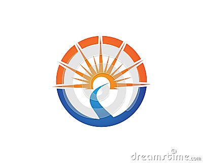 Sun nature logos and symbol design icon Vector Illustration