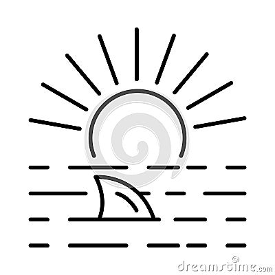 sun, ocean, sunshine, sunrise icon Vector Illustration