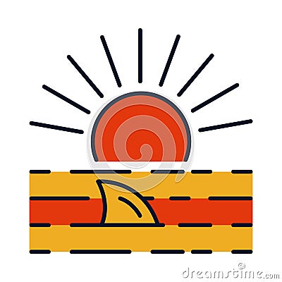 sun, ocean, sunshine, sunrise icon Vector Illustration