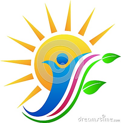 Sun people leaf Vector Illustration