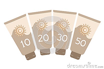 Sun protect bottle lotion Vector Illustration