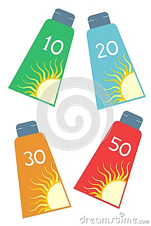 Sun protect bottle lotion Vector Illustration