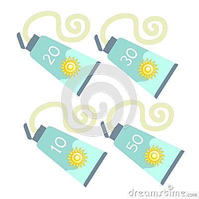 Sun protect bottle lotion Vector Illustration