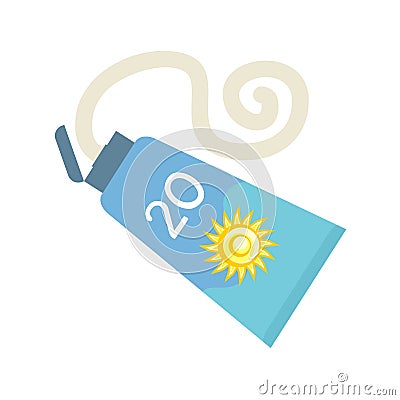 Sun protect bottle lotion Vector Illustration