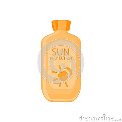 Sun protection cream tube. Sunscreen icon. Vector Illustration Vector Illustration