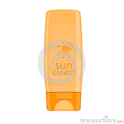 Sun protection cream tube. Sunscreen icon. Vector Illustration Vector Illustration