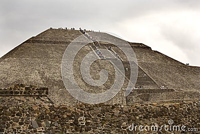 Sun Pyramid Teotihuacan Mexico Stock Photo