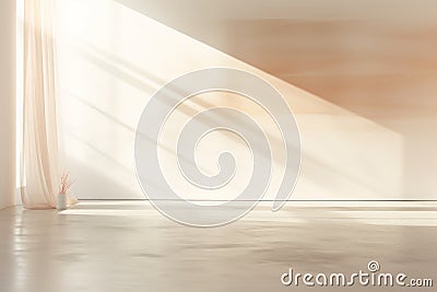 sun rays enters in empty room from a window generative AI Stock Photo