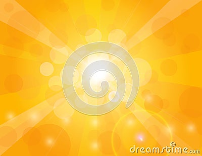 Sun Rays on Orange Background Illustration Vector Illustration