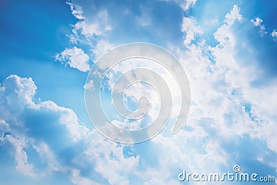 Sun rays shine through the cloud Stock Photo