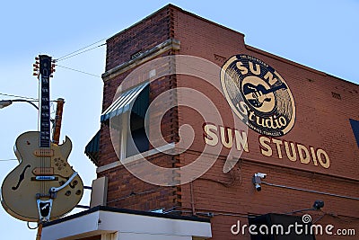 Sun Record Studio opened by rock-and-roll pioneer Sam Phillips in Memphis Tennessee USA Editorial Stock Photo