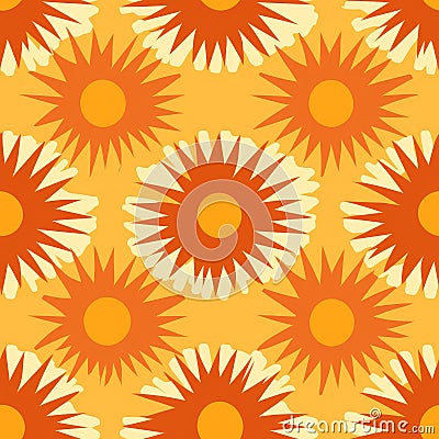 Sun red color seamless pattern. Generate Ai Stock Photo