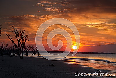 Sun rise at botany bay Stock Photo