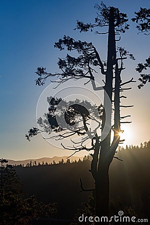 Sun rise landscape around the Emerald Bay of Lake Tahoe Stock Photo