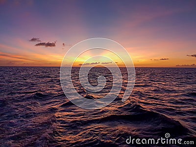 Sun rise time at Hua-Hin beach in Thailand Stock Photo