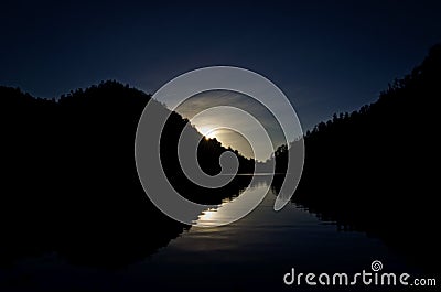 Sunrise in Ranu Kumbolo Lake Stock Photo