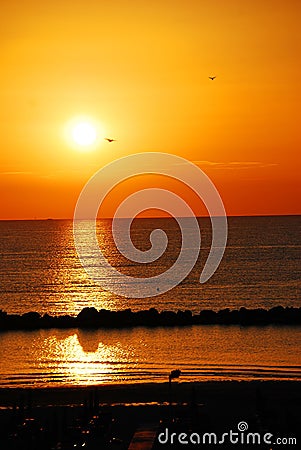 Sunrise on a beach Stock Photo