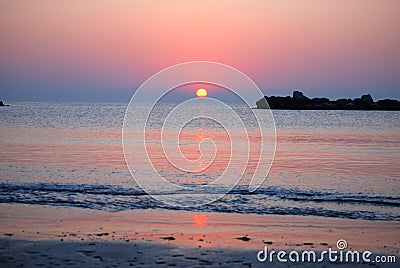 Sunrise on a beach Stock Photo