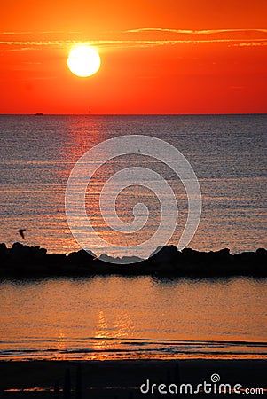 Sunrise on a beach Stock Photo