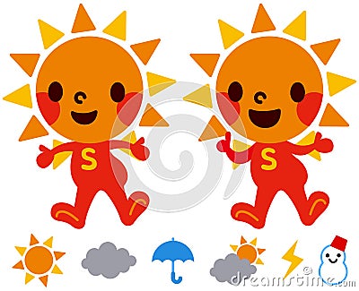 Sun's character Vector Illustration