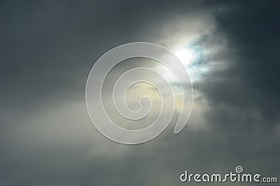 sun's rays break through the sky Stock Photo
