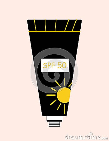 Sun safety cream Vector Illustration