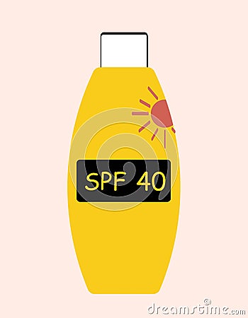 Sun safety cream Vector Illustration