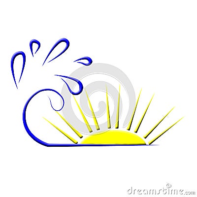 Sun sea logo Stock Photo