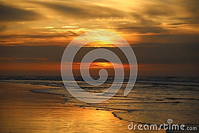 Sun set at the beach Stock Photo