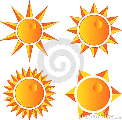 Sun set with sharp rays Vector Illustration