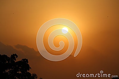 Sun Set View From Bastar Hat -Chhattisgarh India Stock Photo