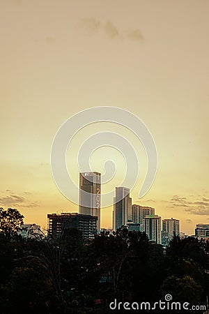 Nairobi skyline at sunset showing GTC Towers Editorial Stock Photo