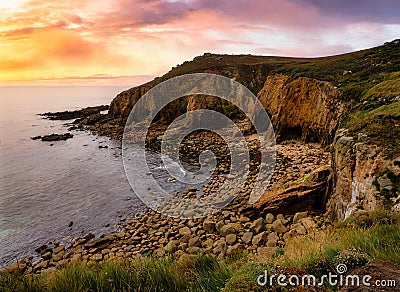 Carn Boel - Cornish Coastline Stock Photo