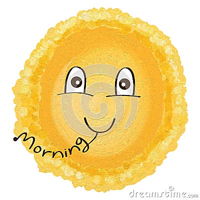 Sun sing morning cute Vector Illustration