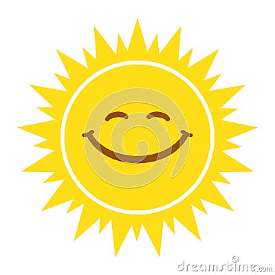 Sun smile sign, icon, tag. Vector illustration Stock Photo