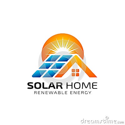 Sun solar energy logo design template. solar tech logo design Vector Illustration