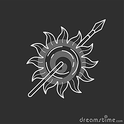 Sun and spear icon Vector Illustration