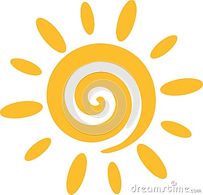 Sun with spiral Vector Illustration