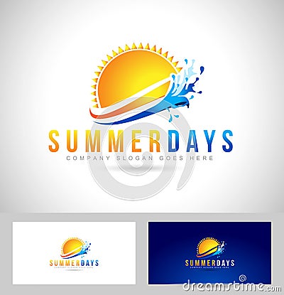 Sun Summer Logo Vector Illustration