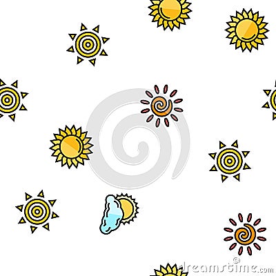 sun summer sunlight light vector seamless pattern Vector Illustration