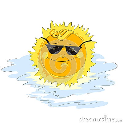 Sun in sunglasses Vector Illustration