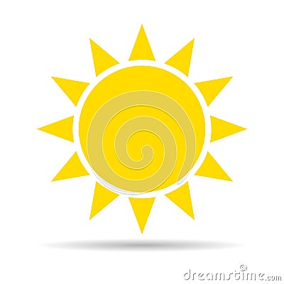 Sun or sunshine icon symbol design, travel beach holiday sign, abstarct vector illustration Vector Illustration