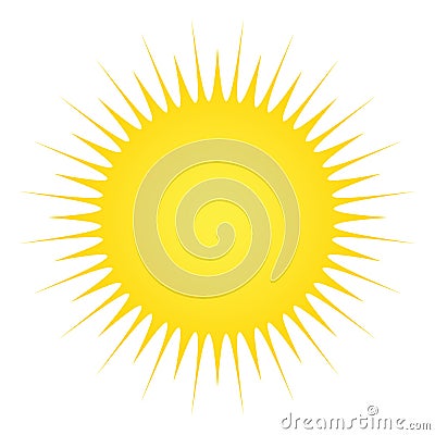 Sun and Sunshine symbol vector on a white isolated background Vector Illustration