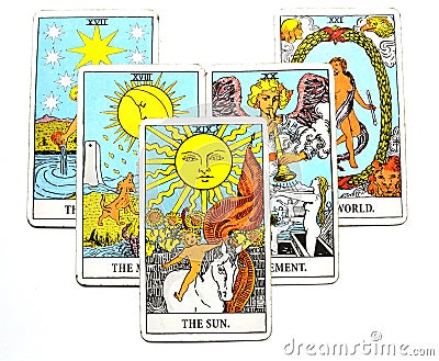 The Sun Tarot Card Life energy vitality joy enlightenment warmth manifestation happiness Stock Photo