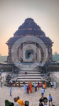 Beautiful Sun Temple at Konark, Odisha - A UNESCO World Heritage Site. Editorial Stock Photo