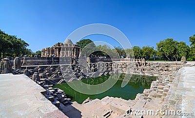 Sun Temple Modhera with Beautiful Stepwell in Ahmedabad Stock Photo