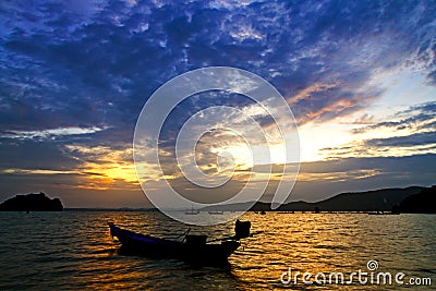 Sun and twilight evening at Beach Bang Boet Stock Photo