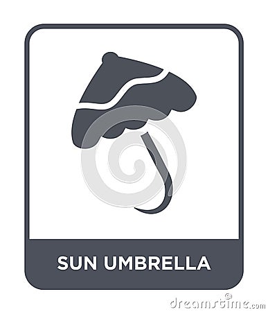 sun umbrella icon in trendy design style. sun umbrella icon isolated on white background. sun umbrella vector icon simple and Vector Illustration