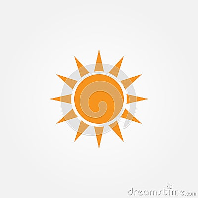 Sun vector icon isolated on white background . Vector Illustration