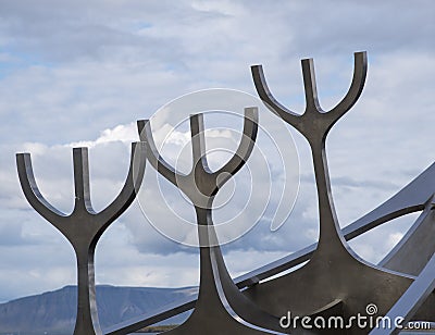 The Sun Voyager Monument, Reykjavik, Iceland Editorial Stock Photo